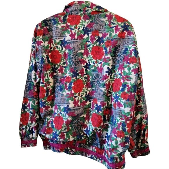 đť…şVintage 80s 90s High Intensity Floral Wibdbreaker Size Large - Picture 5 of 5
